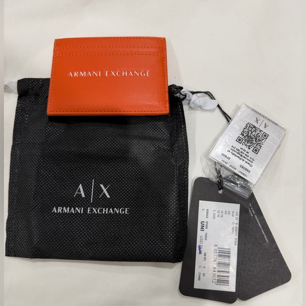 Armani Exchange Vibrant Orange Card Holder